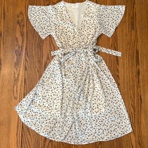 floral faux wrap dress
